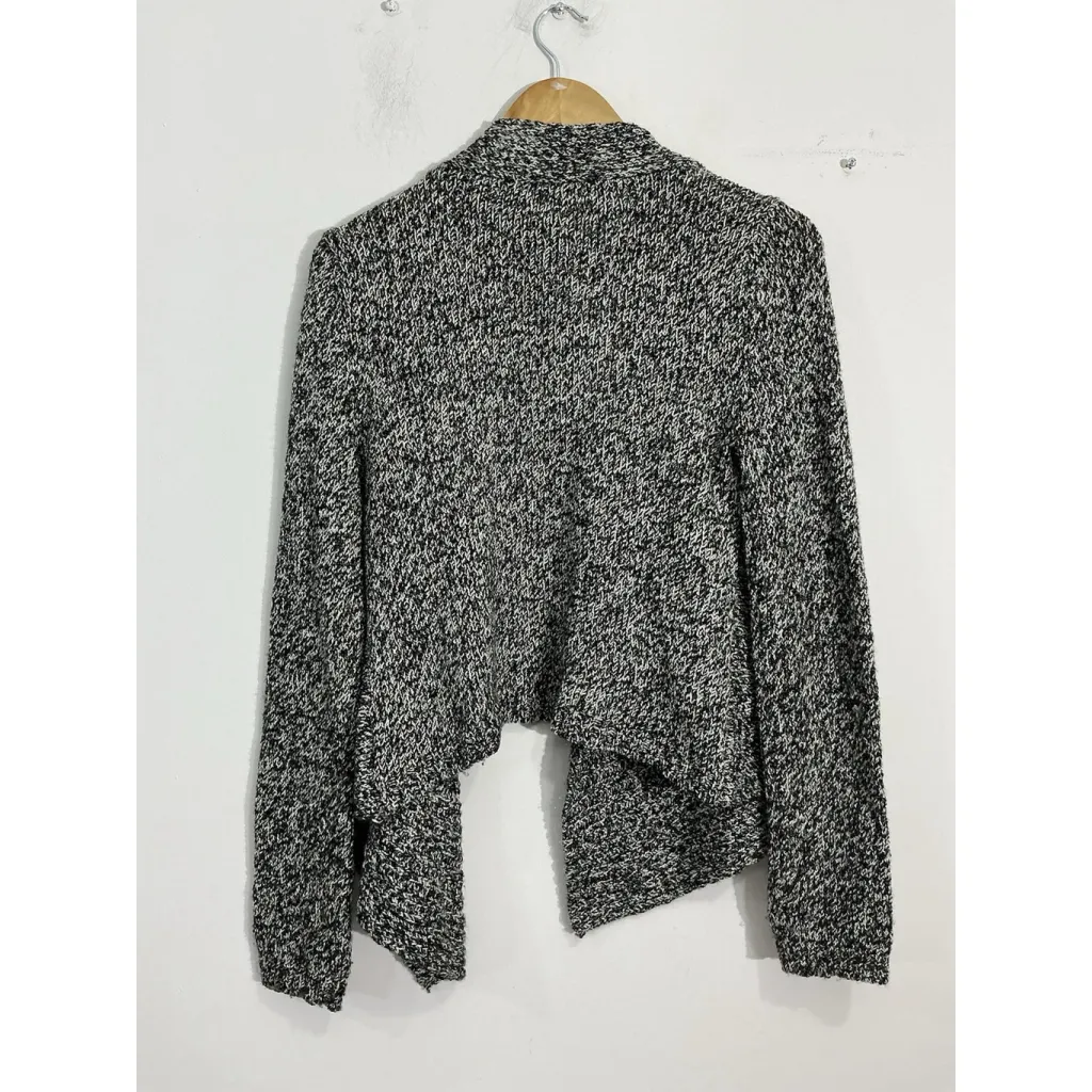 Womans Bar III Small Black White Knit Long Sleeve Cardigan Sweater - Image 2