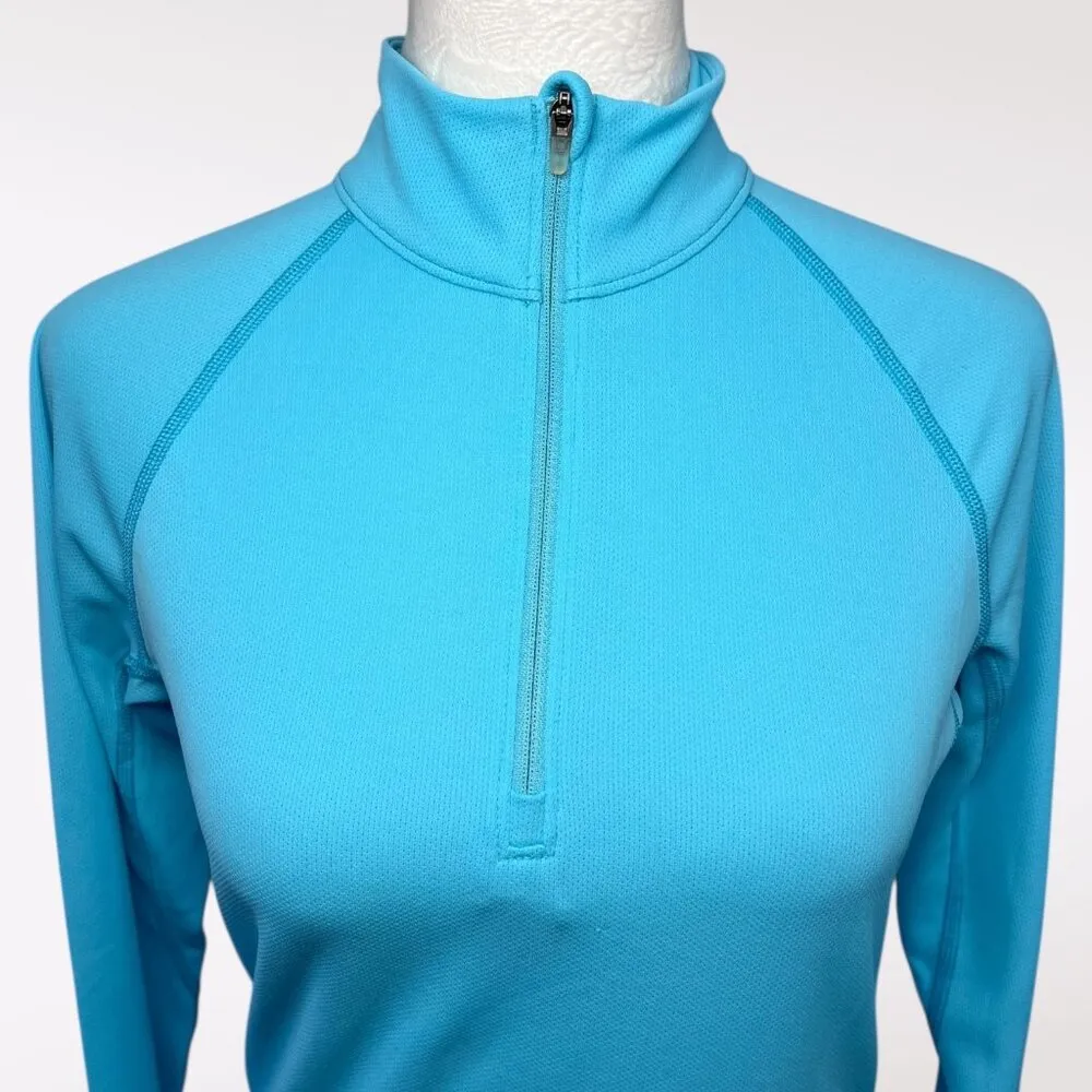 Eastern Mountain Sports Quarter Zip Pullover Aqua Blue Long Sleeve Top Small - Image 2