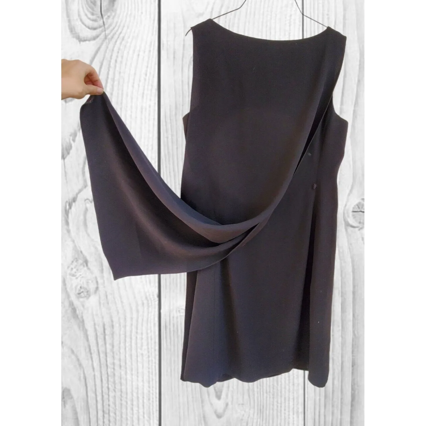 White House Black Market Dress Women 8 Sleeveless Midi Apron Panel Drape WHBM - Image 5