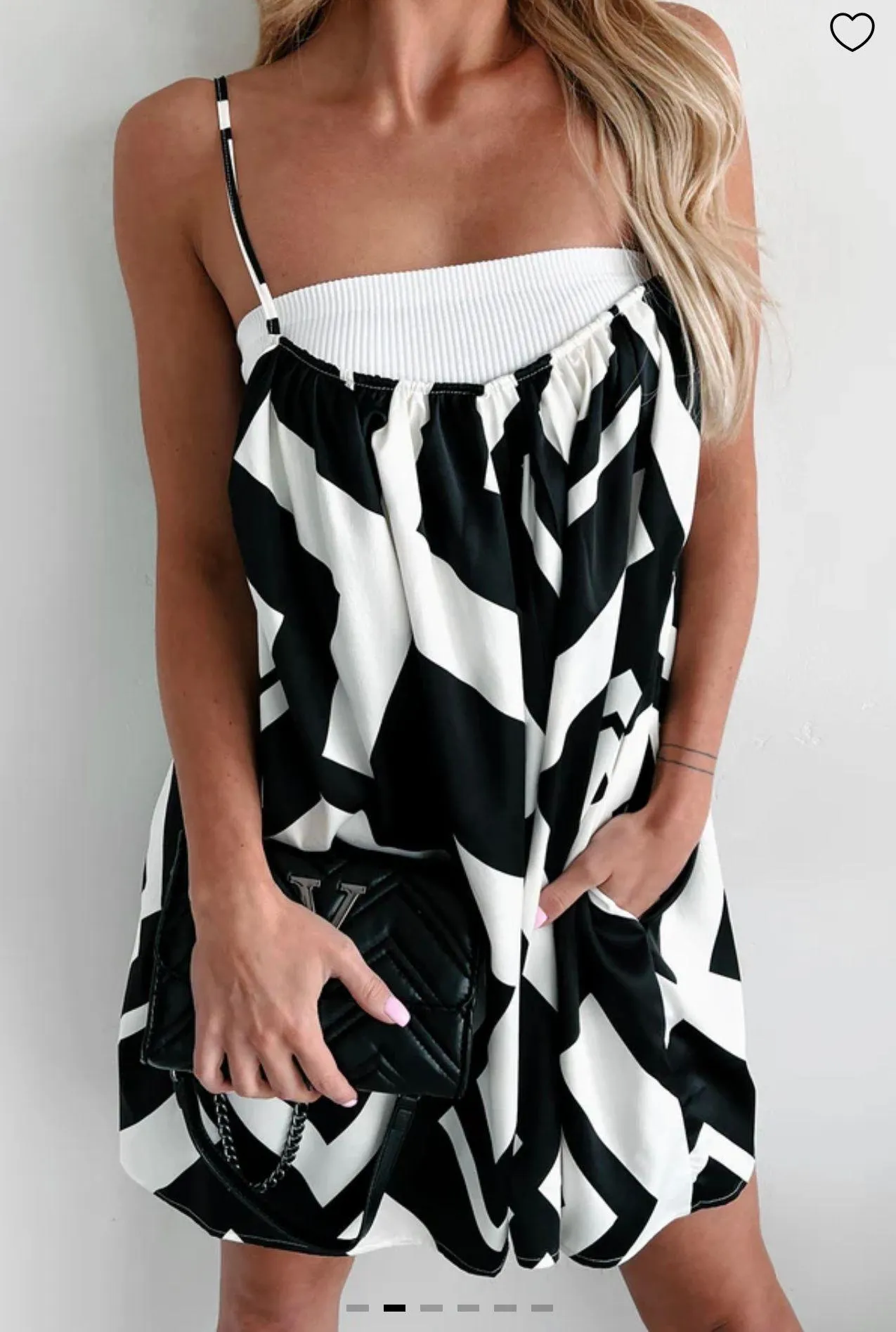 Black And White Geometric Romper - Image 2