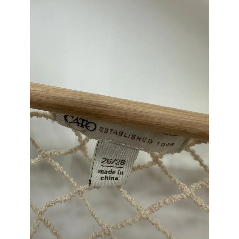 Cato Womens Crotchet Cardigan Womens 26/28 Cream Boho Sleeveless Festival - Image 6