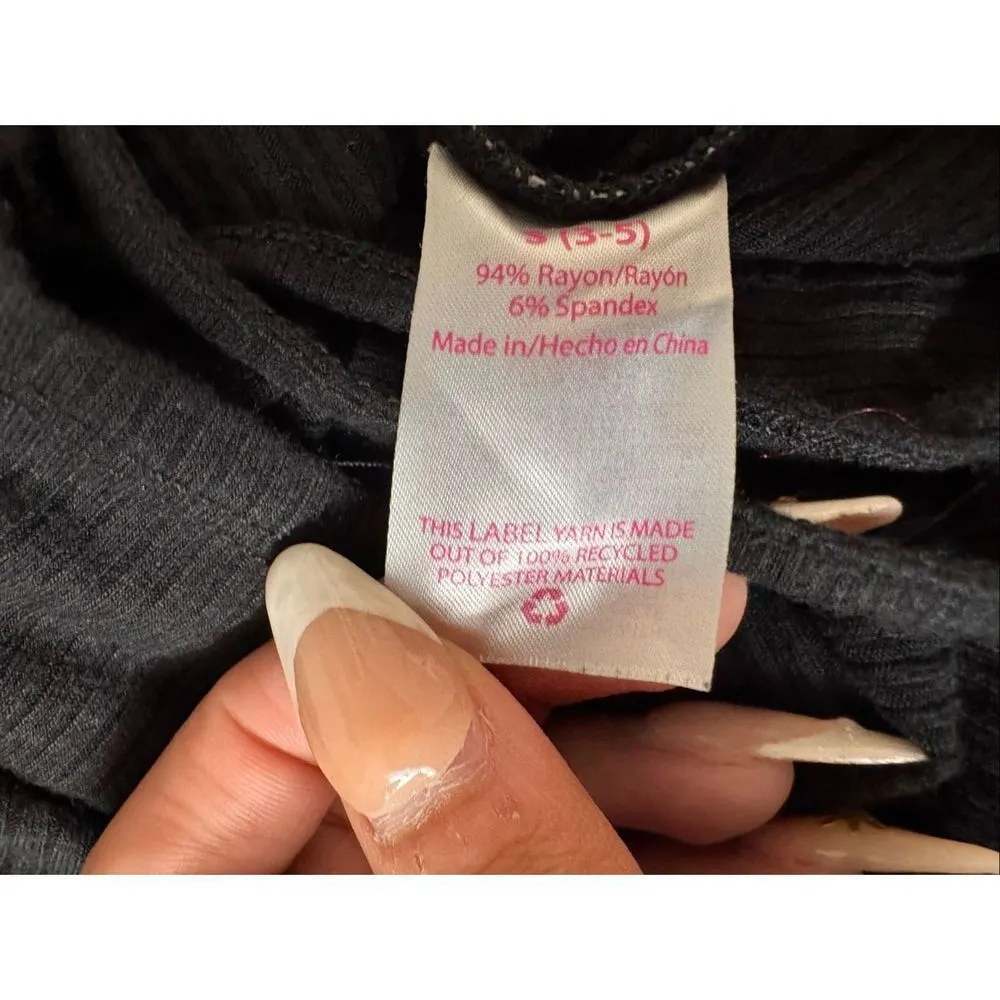 No Boundaries Black Ruched Drawstring Crop Top Size S - Image 4