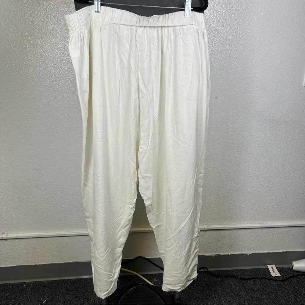 Cynthia Rowley White Linen Blend Relaxed Pants - Image 5