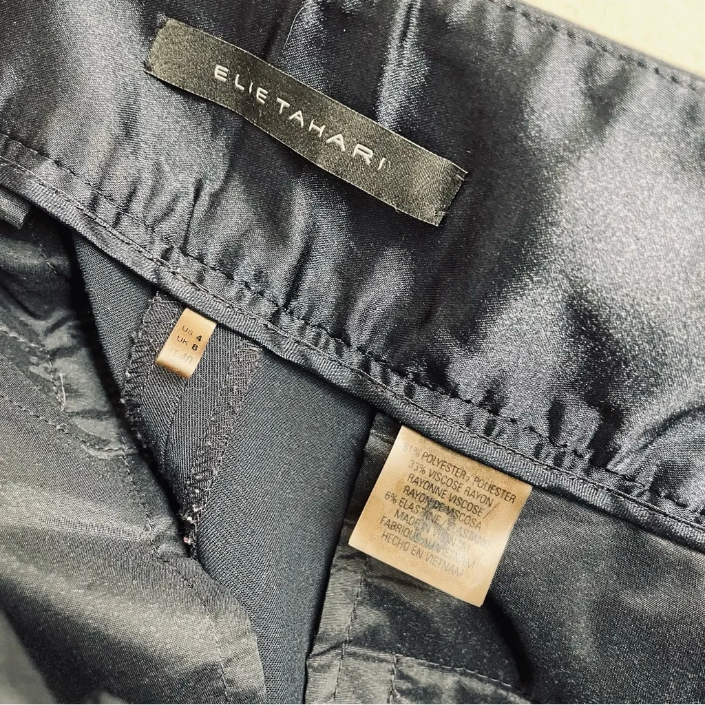 Elie Tahari Navy Dress Pants Size 4 | Tailored Straight Leg Trousers - Image 11