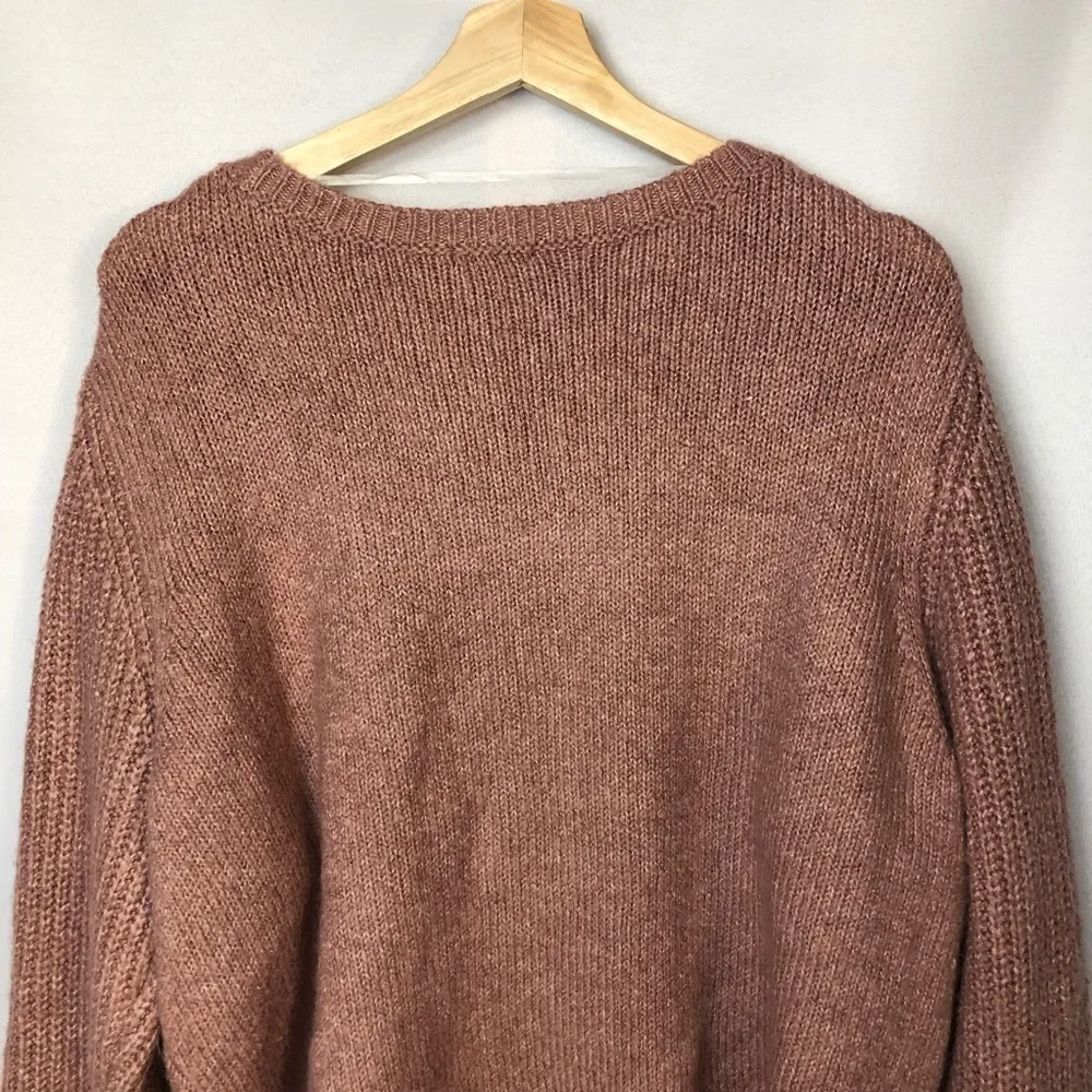 Wild Fable Mauve Pink Knit Ruffle Cropped Pullover Sweater XXL - Image 7