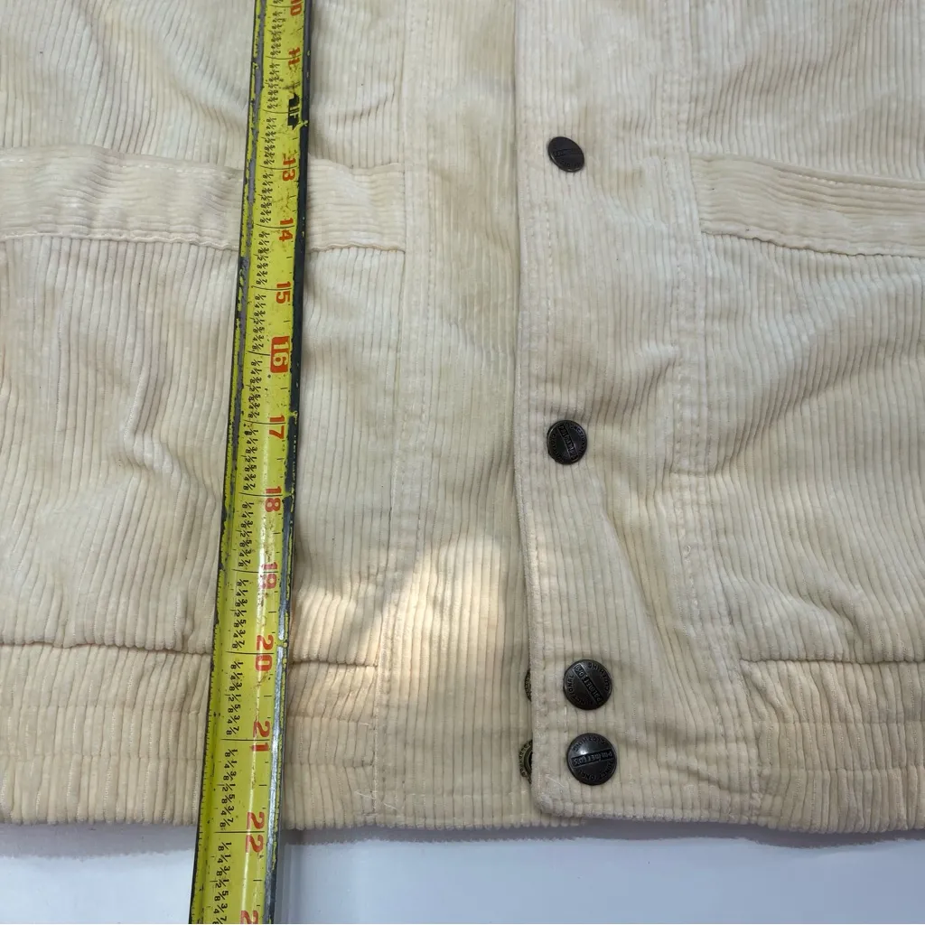 VTG Palmetto's 1980s Cream Corduroy Vest Pockets Women Small Snap Buttons - Image 2