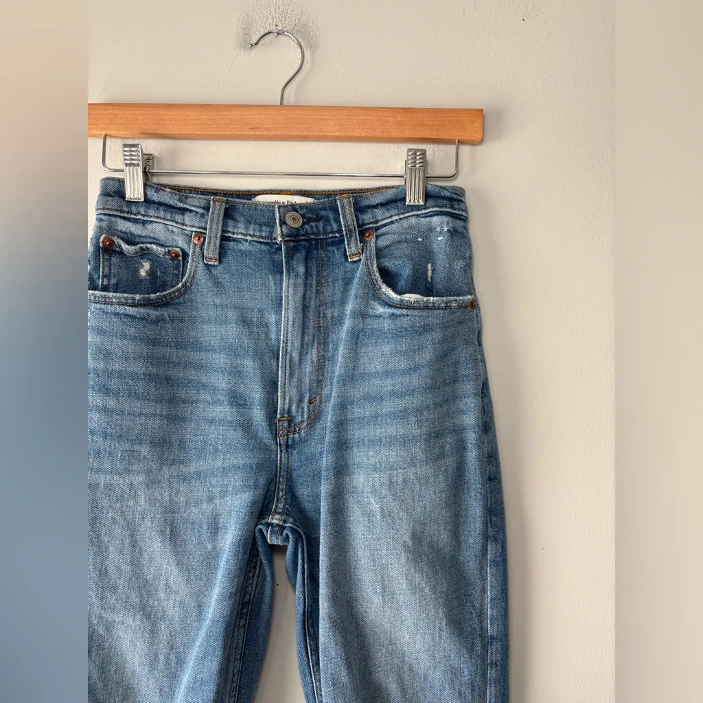 Abercrombie & Fitch The Ankle Straight Ultra High Rise Distressed Jeans Sz 26/2R - Image 6