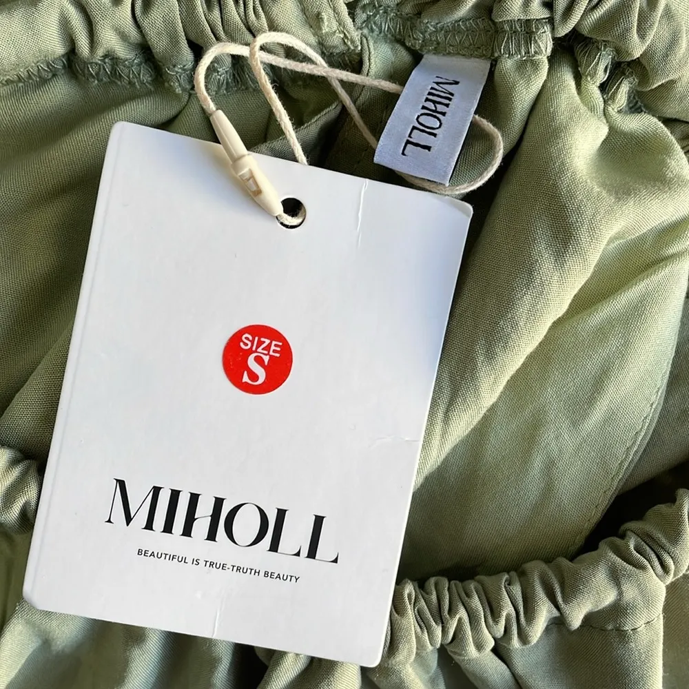 MIHOLL Cutout Halter Neck Tiered Dress Green - Image 8