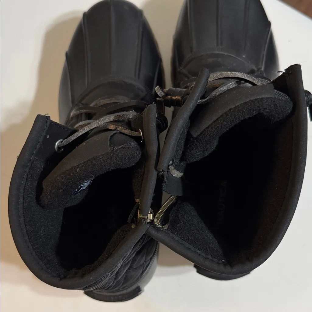 Nautica DORSAY Black Quilted Ankle Boots Side Zipper Size 7 - Image 8