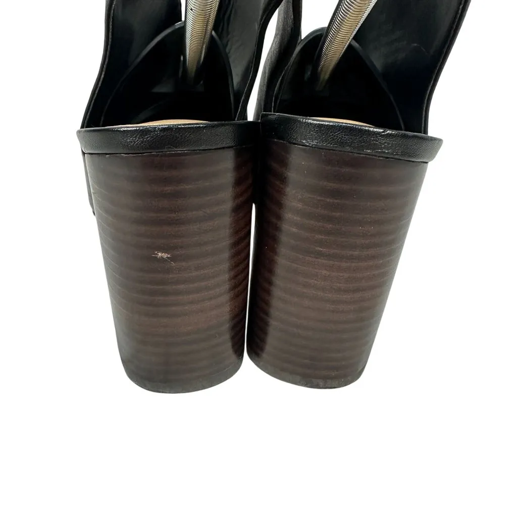 Gibson Latimer Black Leather Peep Toe Heeled Sandals 8M - Image 6