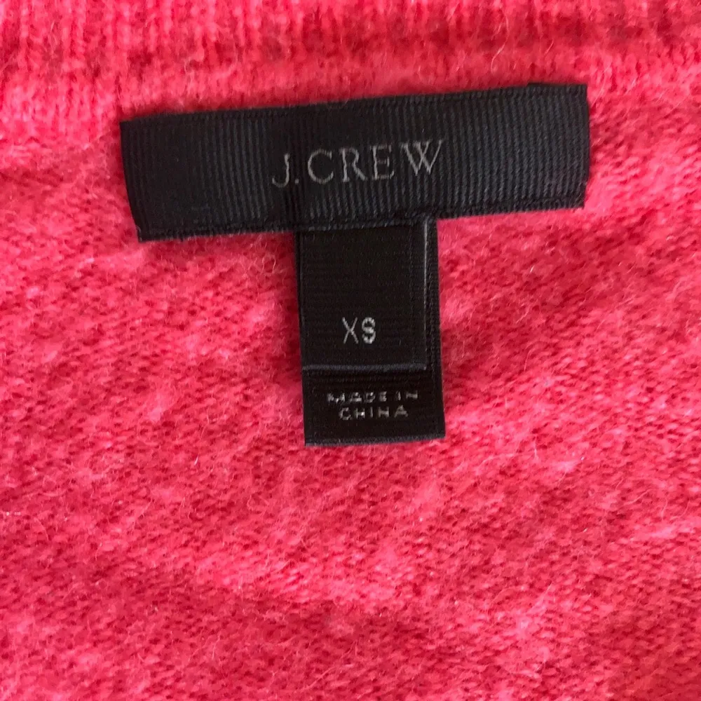 J. Crew Merino Wool Women's Melon Pink V-Neck Soft Sweater Size XS - Image 7