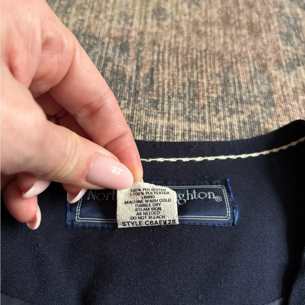 Norton McNaughton Vintage Navy Vest Blouse Women’s Size 10P - Image 4