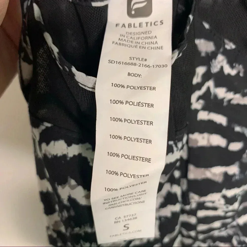 Fabletics  Black/White Dash Jumpsuit Size Small - Image 8