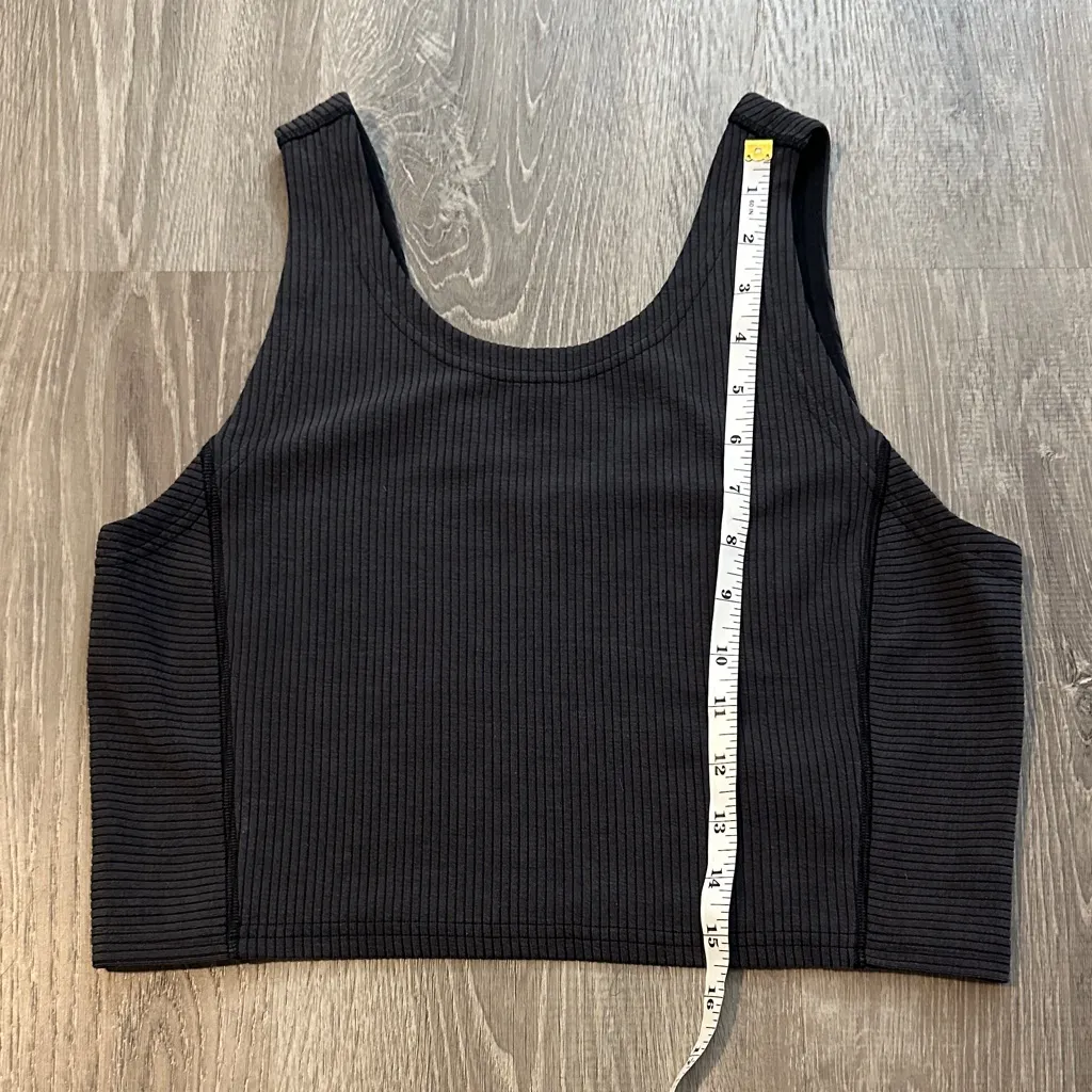 Lululemon Sz 8 Black Ribbed Softstreme Cropped‎ Women’s Casual Workout Tank Top - Image 9