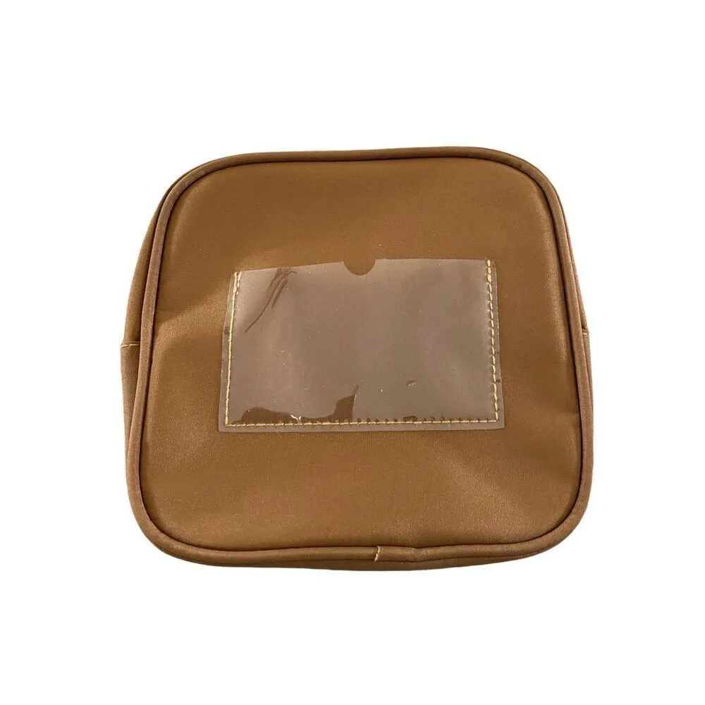 Spandane Beauty Cosmetics Travel Pouch Bag Makeup Case Toiletry Beauty Brown - Image 2