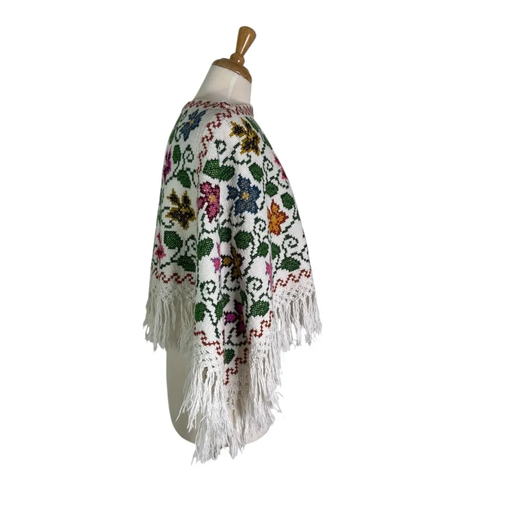 Embroidered Boho Mexican Mananita Poncho One size Size undefined - Image 10