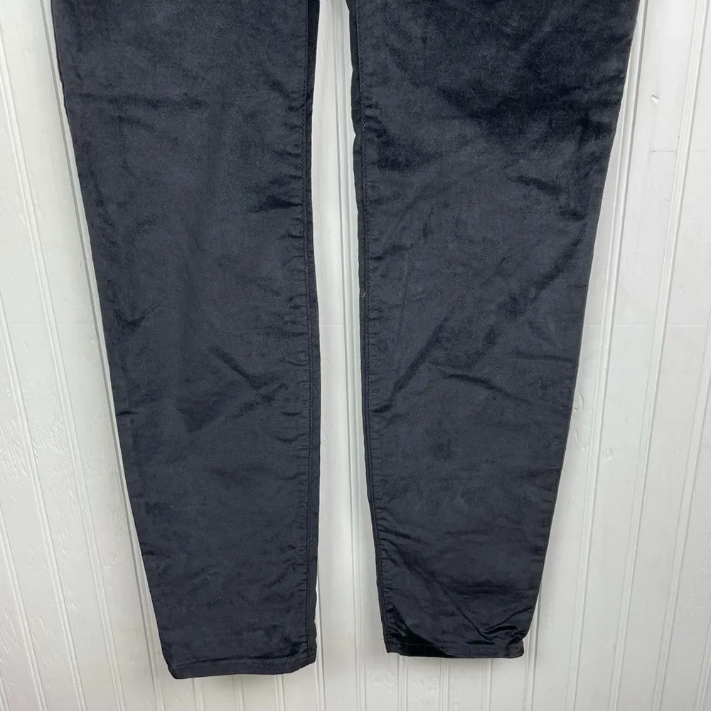 J. Crew Jeans 9 Inch High-Rise Toothpick Luxe Black Velvet J4108 Women's Size 27 - Image 6