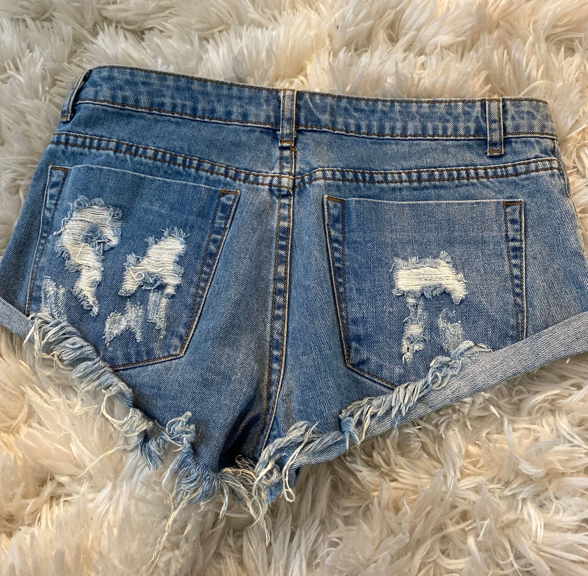 Boutique Distressed Denim Shorts - Image 4