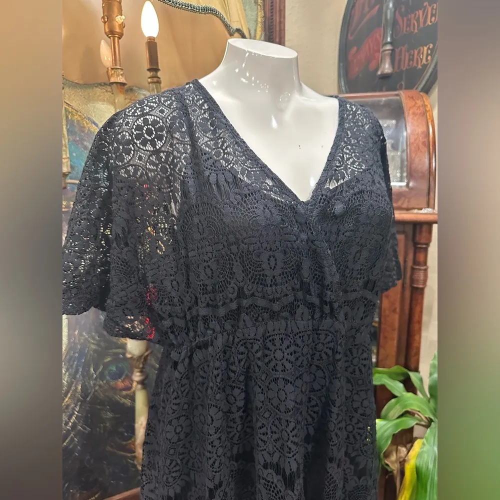 Black Asymmetrical Wrap Sundress - Image 5