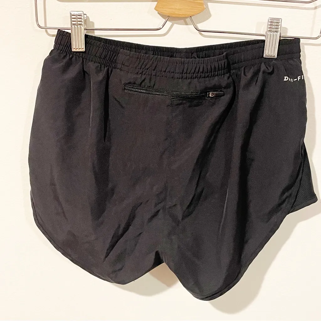 Nike Womens XS Black Dri Fit Running Shorts With Built In Brief‎ Athletic - Image 4