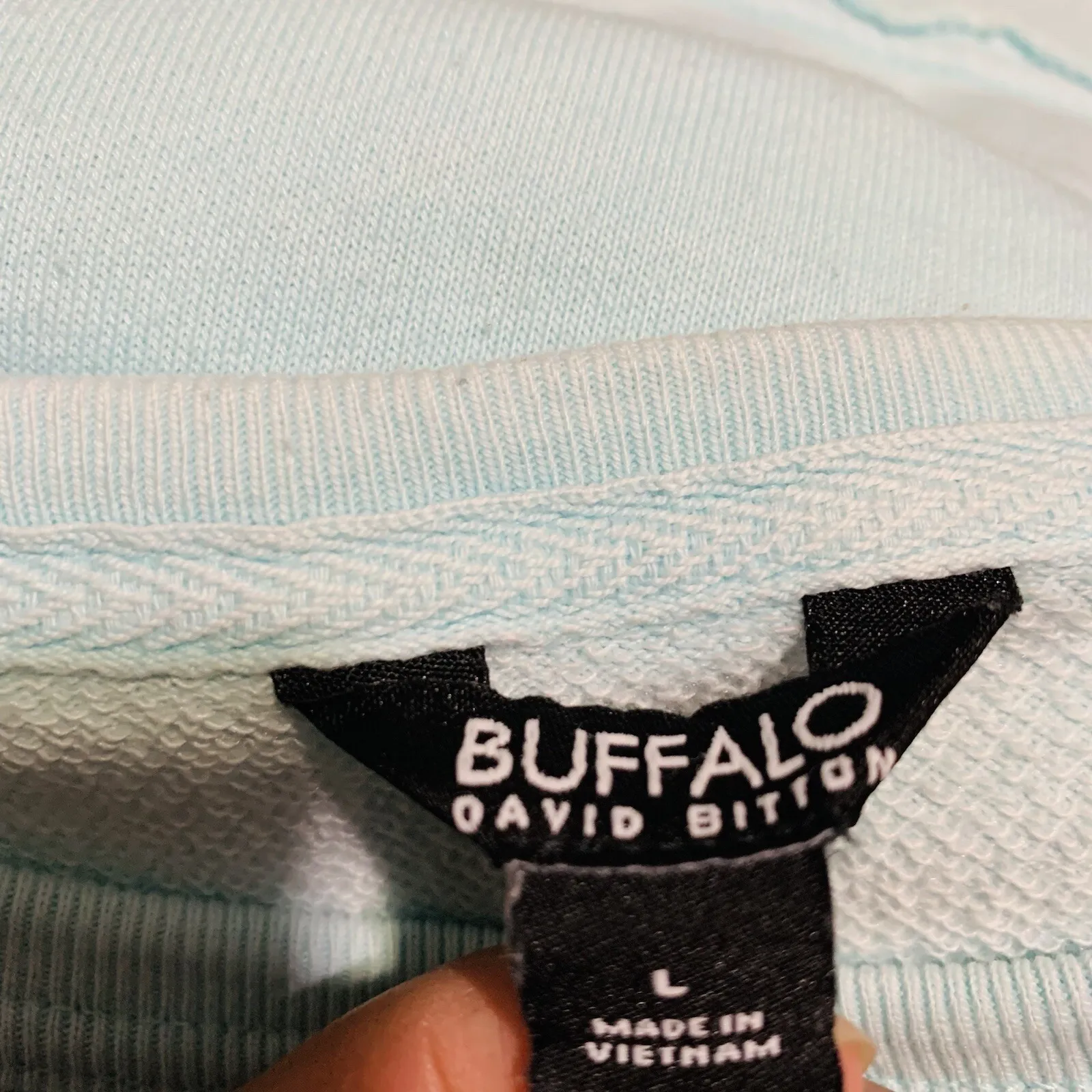 Buffalo David Bitton Women Light Blue Crew Neck Long Sleeve Shirt Size L Relaxed - Image 5