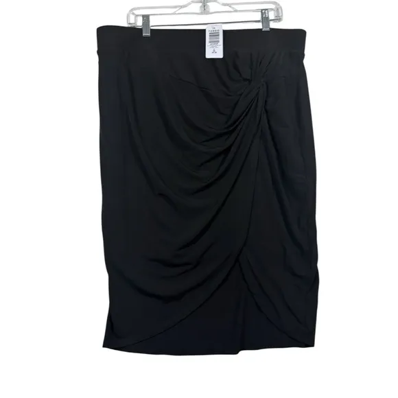 NWT Torrid Midi Studio‎ Knit Side Knot Skirt Black Pencil Sz 2x Office Stretch - Image 3