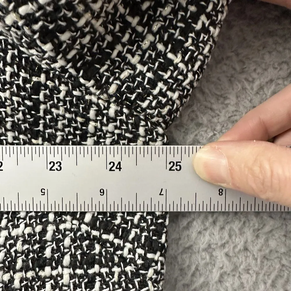 Long Tall Sally Tweed Fringe Coat Jacket Cotton Wool Blend Preppy Office Size 18 Black - Image 7