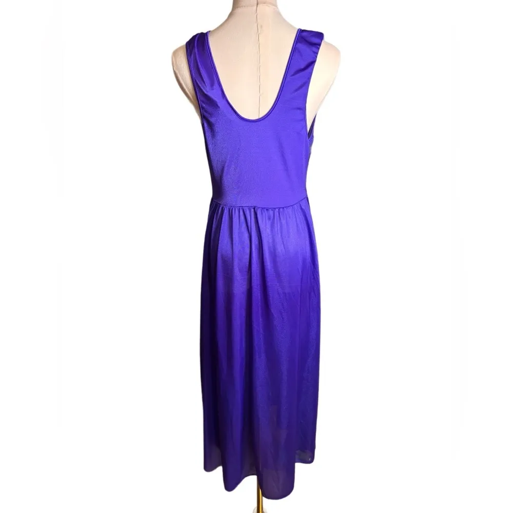 Vintage 90s Purple Nightgown With Sheer Lace Bodice size Medium Fairy Whimsigoth - Image 3