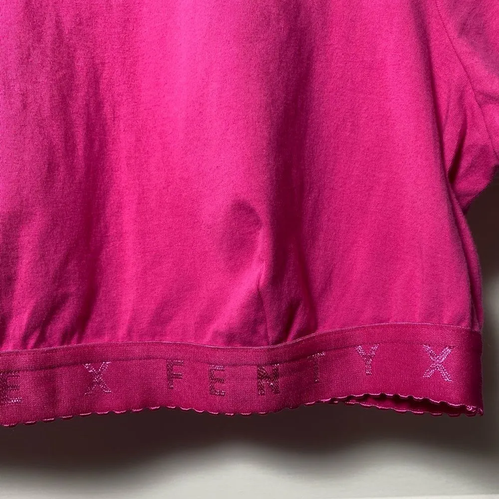 Savage X Fenty | Cotton Jersey Logo Crop Top in Pink - Image 9