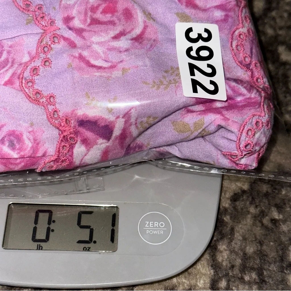 LoveShackFancy Women’s Size L Lilac Pink Floral Print Tiered Mini Skirt - Image 5