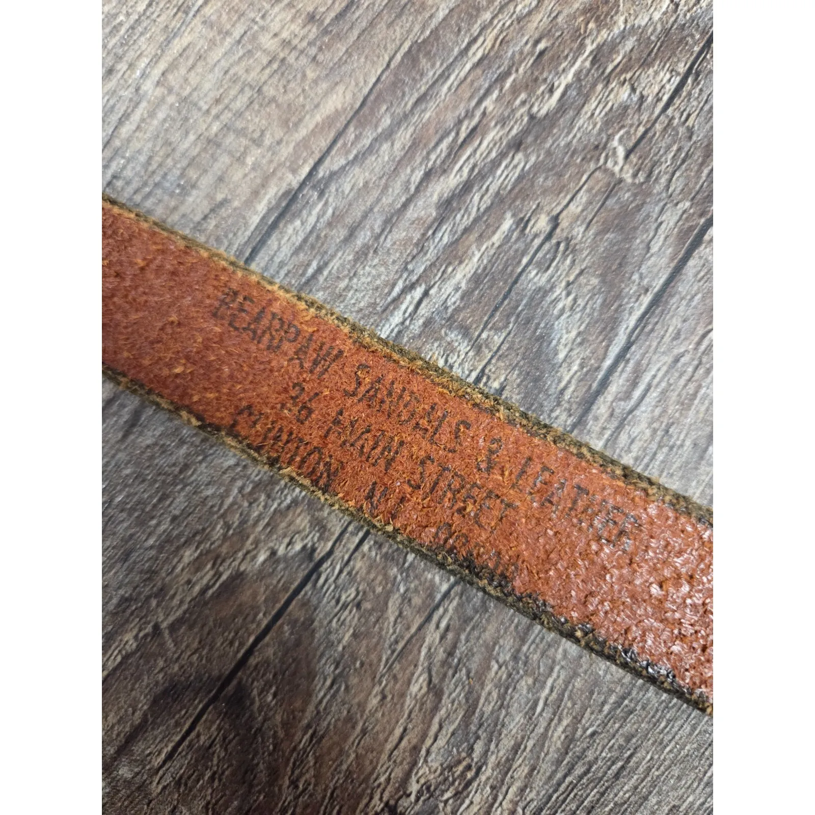Bearpaw Leather Shop Clinton NJ Red Brown Genuine Leather Belt Small Vintage - Image 7