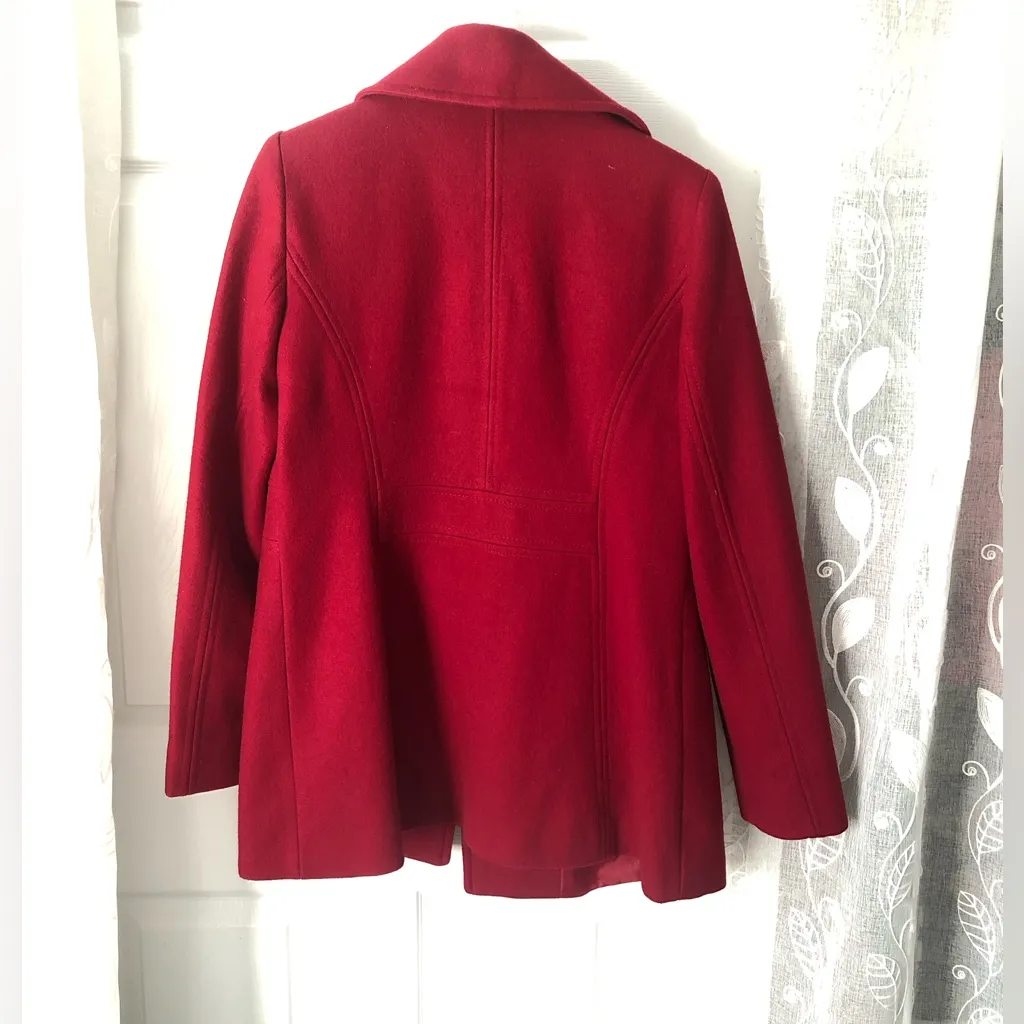 London Fog Women's 63% Wool Blend Double Breasted Pea Coat Jacket sz S pockets - Image 8