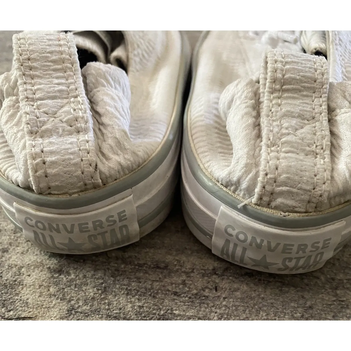 Size 8 - Converse Chuck Taylor All Star Shoreline White Textured Canvas Vintage - Image 3