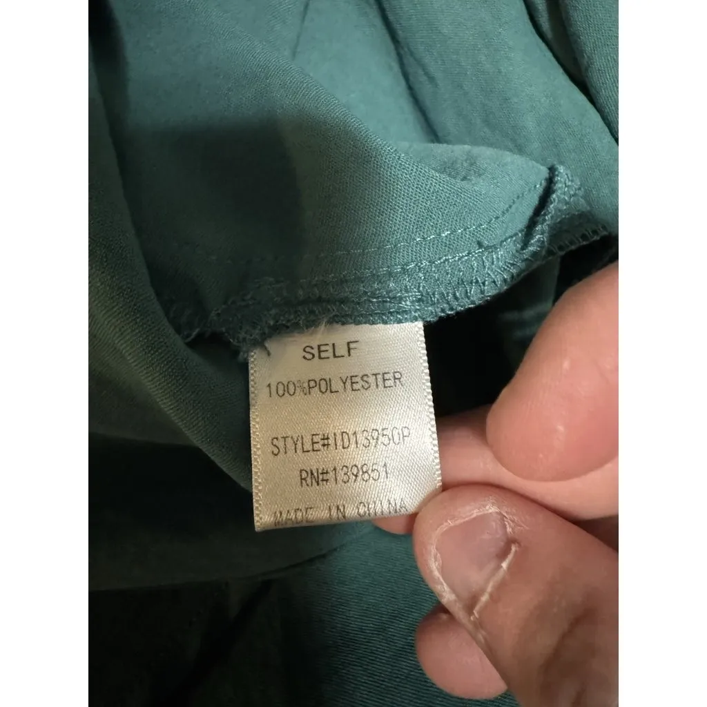 Oddy Anthropologie Women Size 1XL Women Dress Polyester Boho Hippie Peasant City Green - Image 6