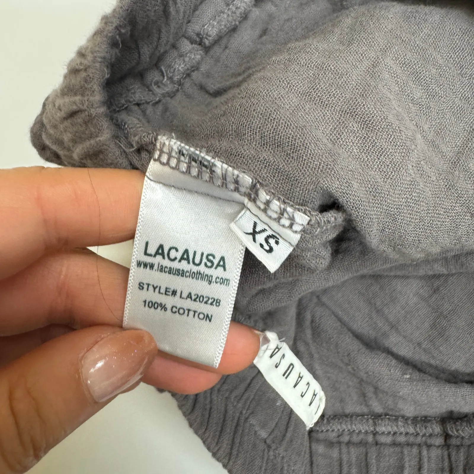 LACAUSA Shorts Womens X Small Grey Joni Gauze Button Front Shorts Gray - Image 7