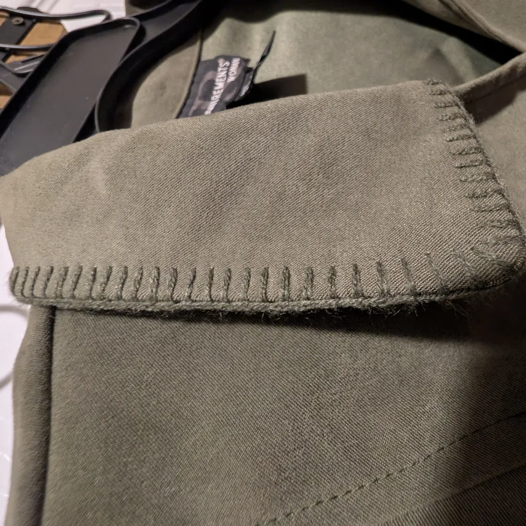 Requirements Woman Olive Faux Suede Button Front Jacket Blazer 1X Whipstich - Image 4