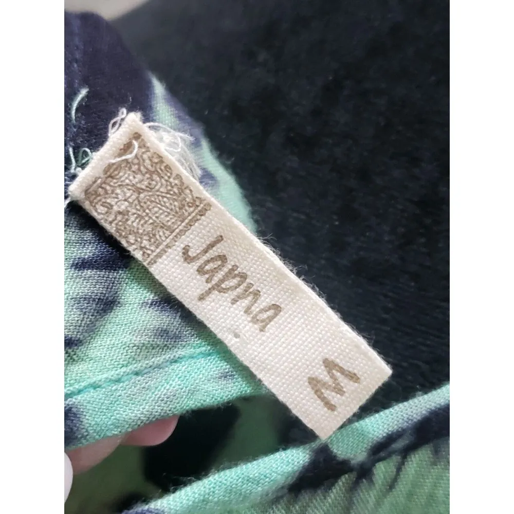 Japna Women's Green Keyhole Back Rayon Scoop Neck Sleeveless Top Blouse Size M - Image 8