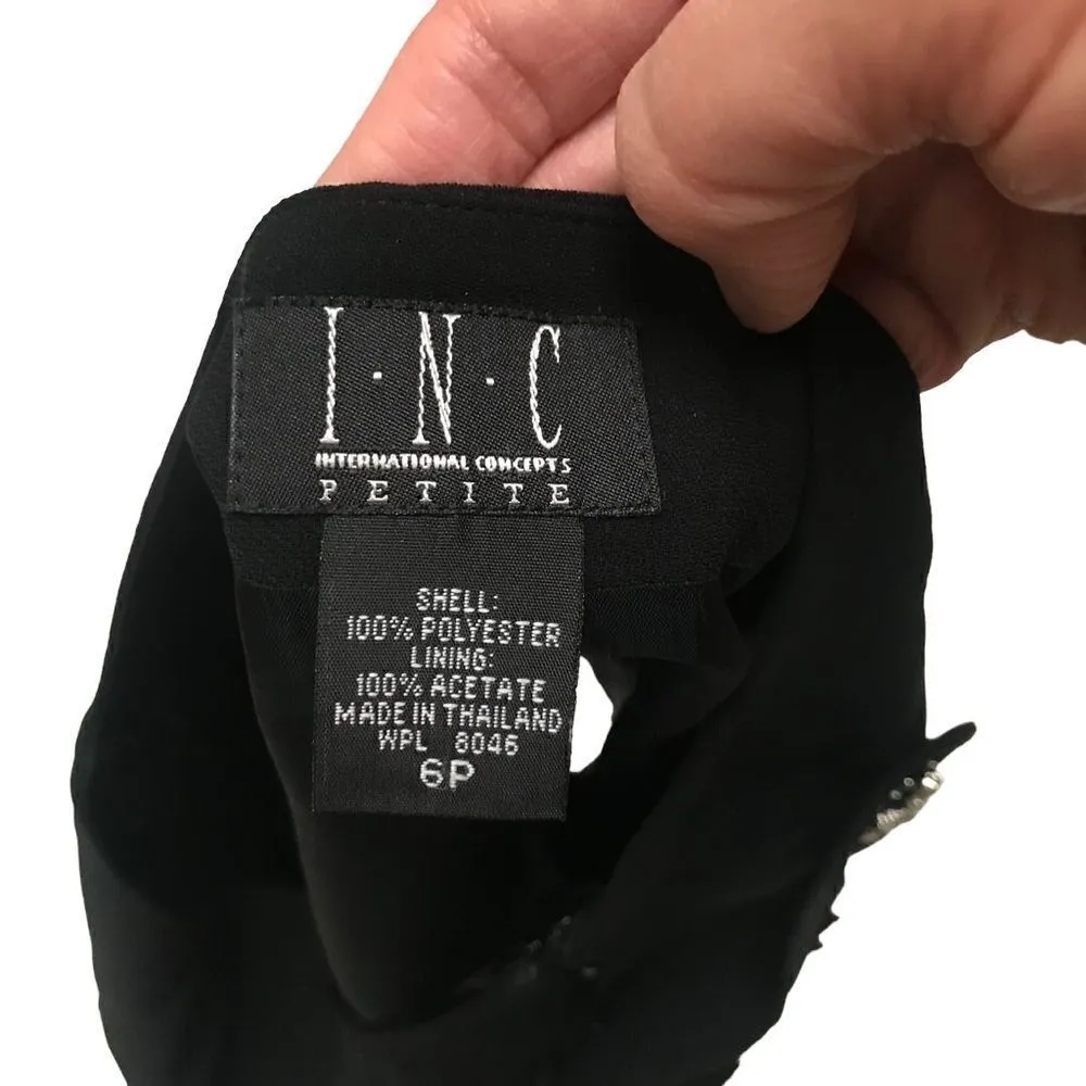 INC Y2K Clueless black pleated skirt with flower rhinestone accents 6P - Image 8