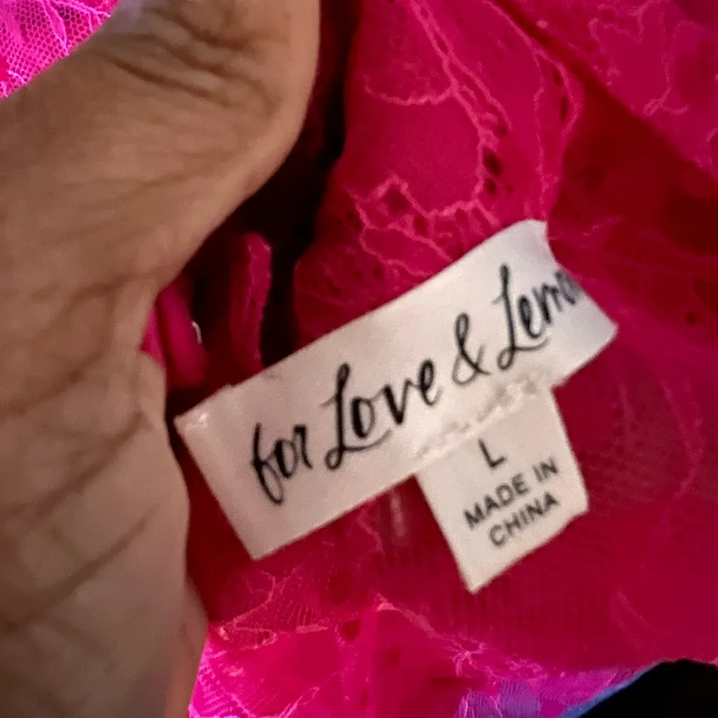 For Love And Lemons Neon Pink Lace Blouse - Image 5