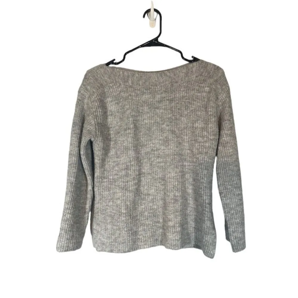 Leith Gray Long Sleeve Basic Simple Pullover Knit Sweater Women Sz S - Image 2
