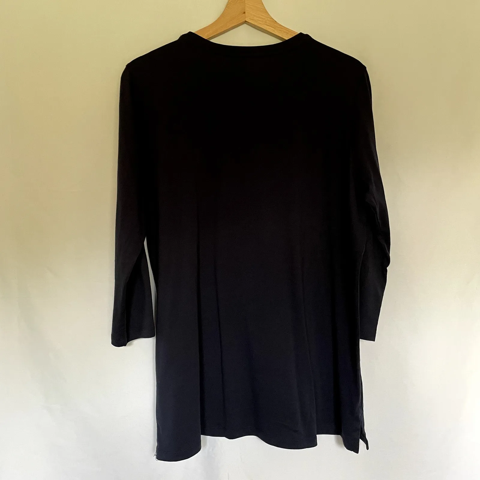 Lands' End navy blue long sleeved shirt women's size M top cotton casual Size M - Image 6