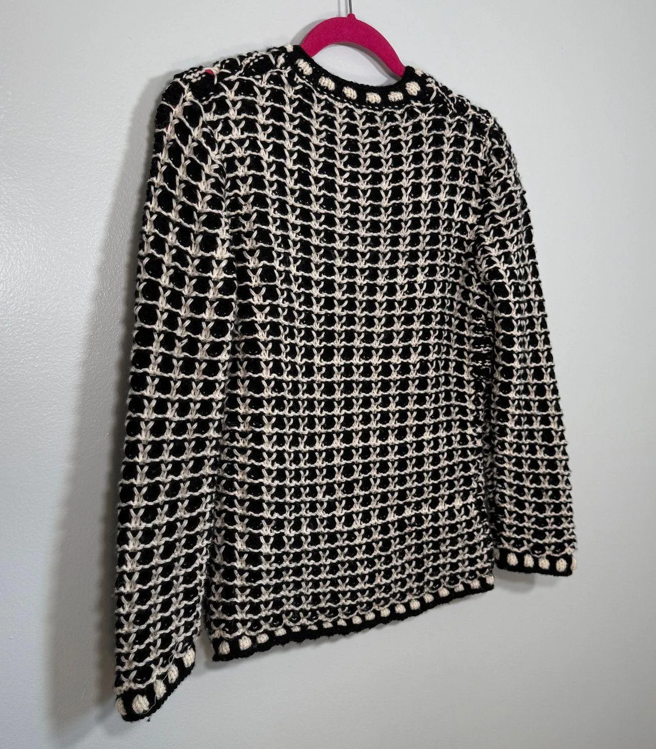J.Crew Handknit Wool Cardigan Lady Jacket L Parisian Inspired Textured Knit - Image 9