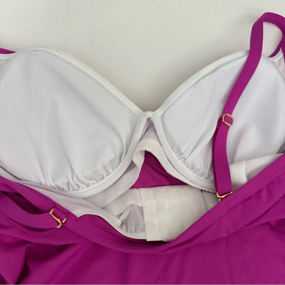 Bleu Rod Beattie Lets Get Twisted Ruched Tankini Top Size 8D - Image 12