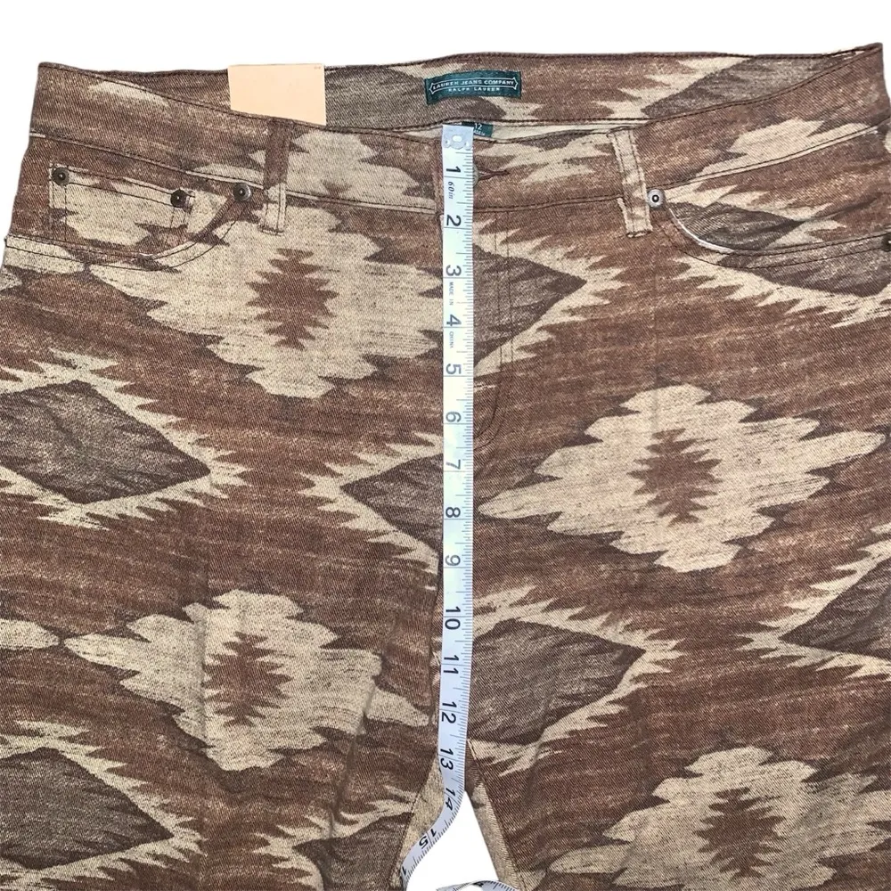 Lauren Ralph Lauren Jeans Brown Southwest Print Aztec Pants Women’s Size 12 NWT - Image 5
