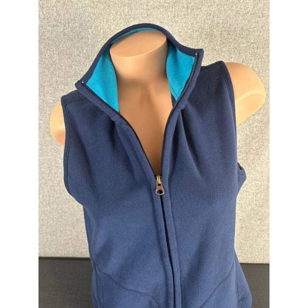 Old Navy Large Vest Sleeveless Fleece Blue Womens 2009 Full Zip Top Mock Neck - Image 10