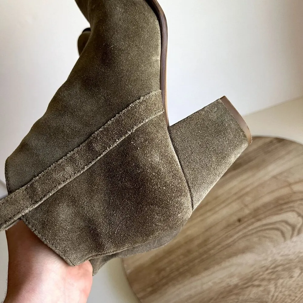 Madewell Billie Sage Worn in Suede Almond Toe Zipper Ankle Boot 8.5 - Image 9