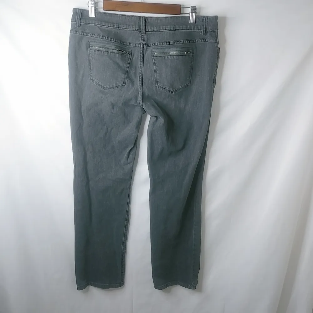 Vera 14P 34x29 Dusty Black Zipper Accent Straight Jeans Plus - Image 6