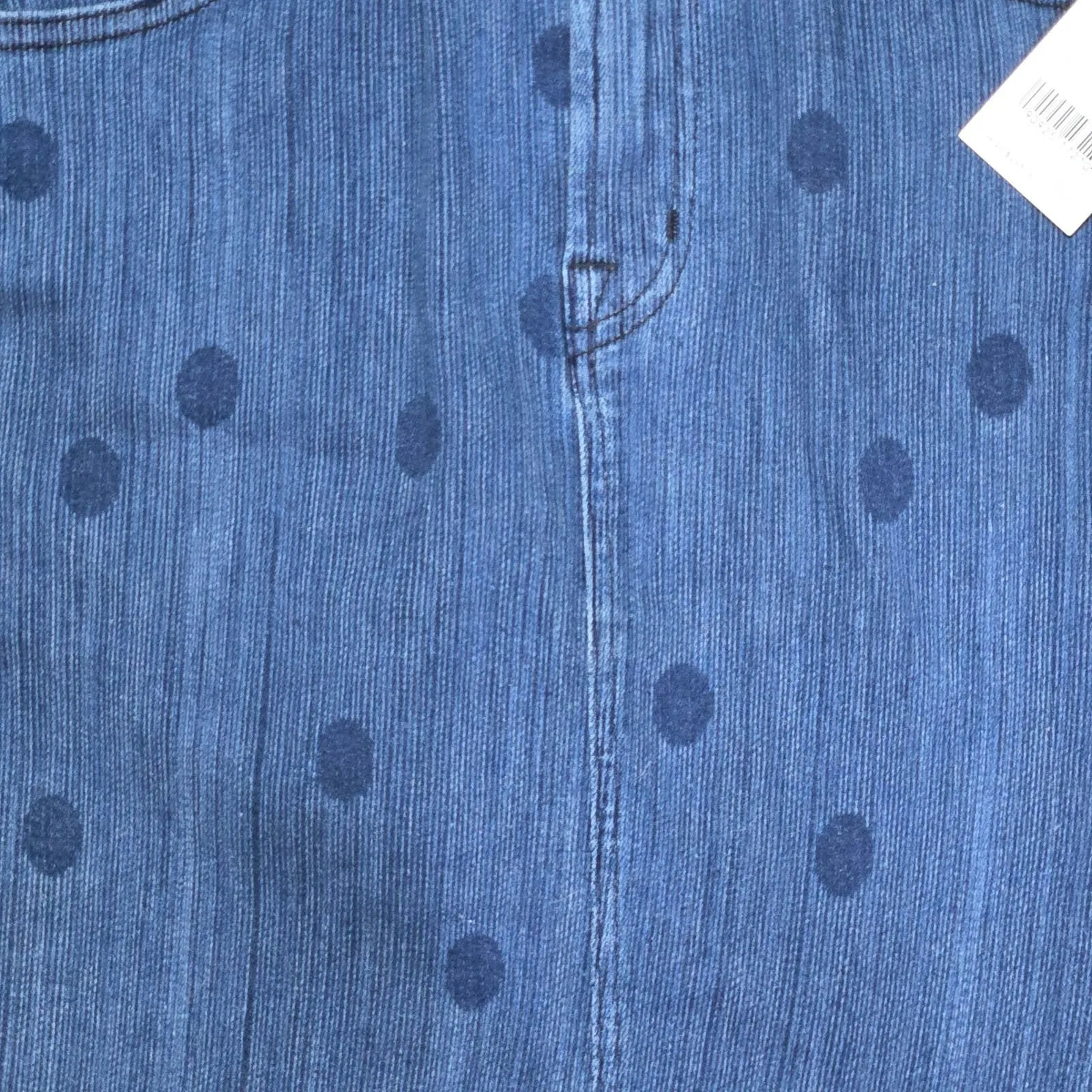 J Brand Dark Wash Polka Dot Low Rise Aerial Lyla NWT Mini Denim Skirt Size 27 - Image 6