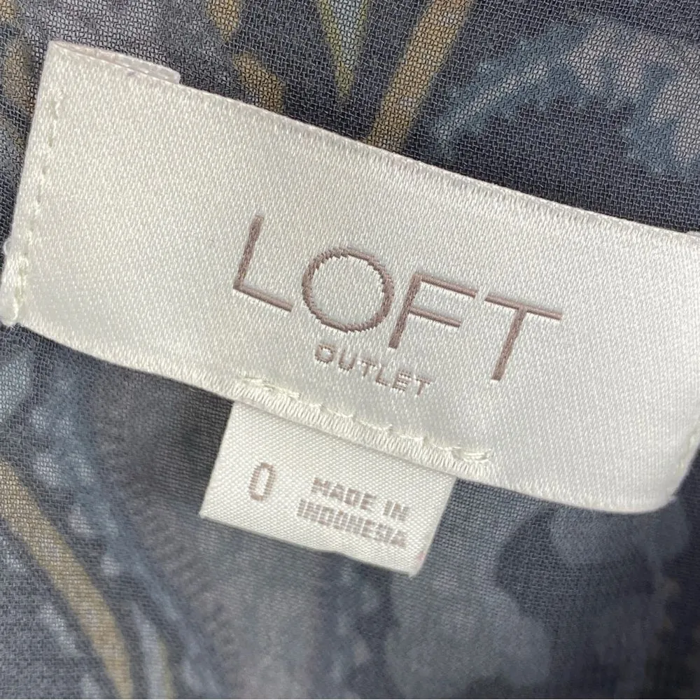 Loft Paisley Sleeveless Surplice Top Wide Leg Jumpsuit Black Multi Size 0 - Image 12