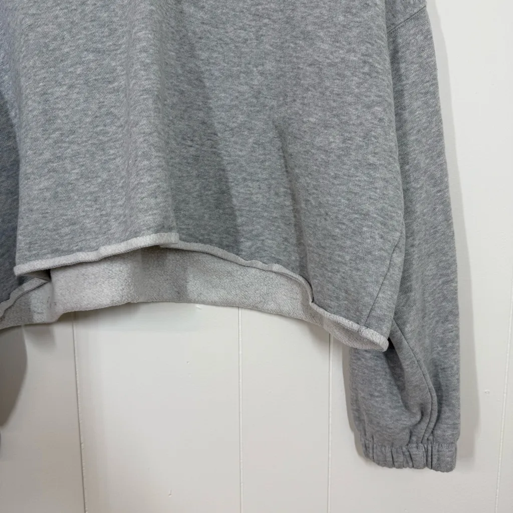 Aerie  Grey Oversized Cropped Polo Sweatshirt - Image 8